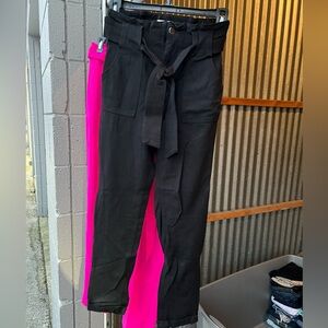 Chic Black Tied-Waist Pants
